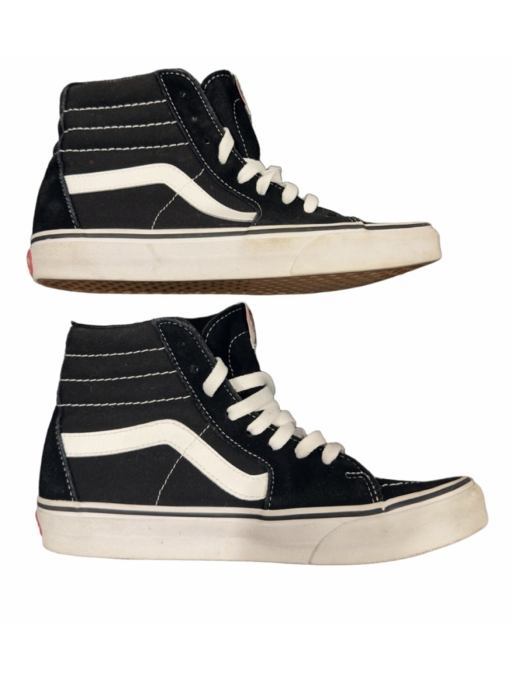 Women's Vans Sk8-Hi Black White Sneakers Size 8